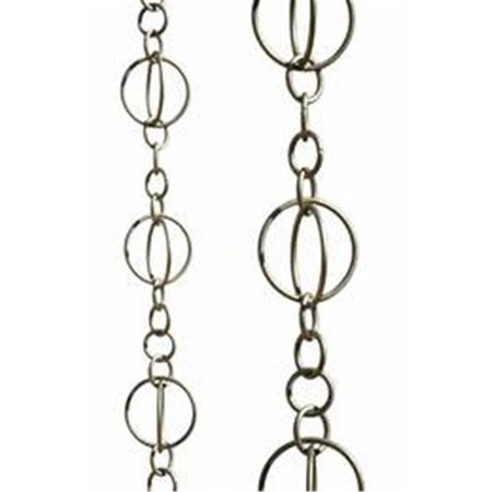 PATINA PRODUCTS Brushed Stainless Life Circles Rain Chain - Half Length R263H